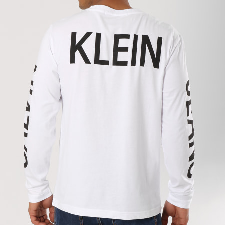 Calvin Klein - Tee Shirt Manches Longues Institutional Back Print 0404 Blanc