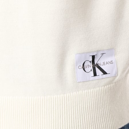 Calvin Klein - Pull Monogram Logo 0513 Ecru