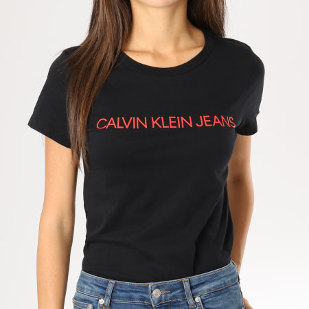 Calvin Klein - Tee Shirt Femme Institutional Logo Slim Noir