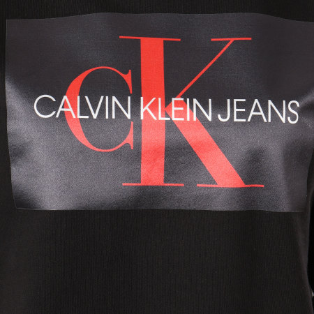 Calvin Klein - Sweat Femme Monogram Satin Box Noir