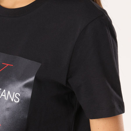 Calvin Klein - Tee Shirt Femme Monogram Box Logo Noir