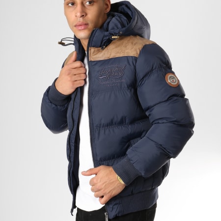 Geographical Norway - Doudoune Droopy Bleu Marine Marron