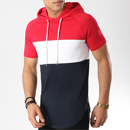 LBO - Tee Shirt Capuche Oversize Tricolore 519 Bleu Blanc Rouge