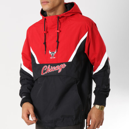 Mitchell and Ness - Coupe-Vent Half Zip Chicago Bulls Noir Rouge Blanc