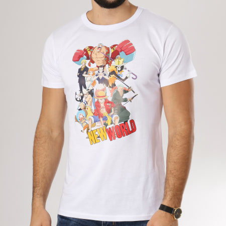 One Piece - Tee Shirt Groupe New World Blanc