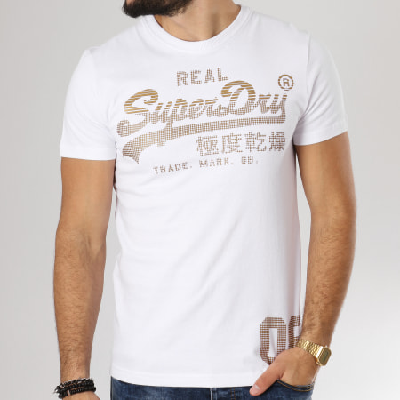 Superdry - Tee Shirt Vintage Logo Blanc