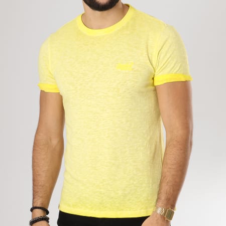 Superdry - Tee Shirt Low Roller Jaune Chiné