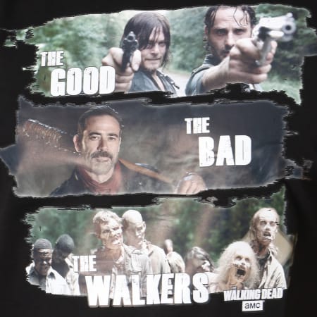 The Walking Dead - Tee Shirt Good Bad Walkers Noir