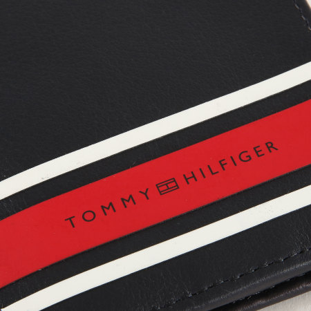 Tommy Hilfiger - Portefeuille Urban Stripe Mini 4212 Bleu Marine Rouge Blanc