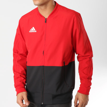 Adidas Performance - Veste Zippée Con18 PRE Jacket CF4308 Rouge Noir