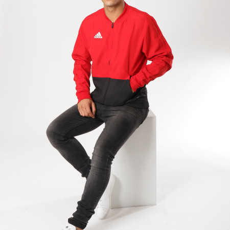 Adidas Sportswear - Veste Zippée Con18 PRE Jacket CF4308 Rouge Noir