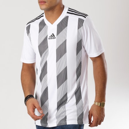 Adidas Sportswear - Tee Shirt Striped 19 Jersey DP3202 Blanc Noir