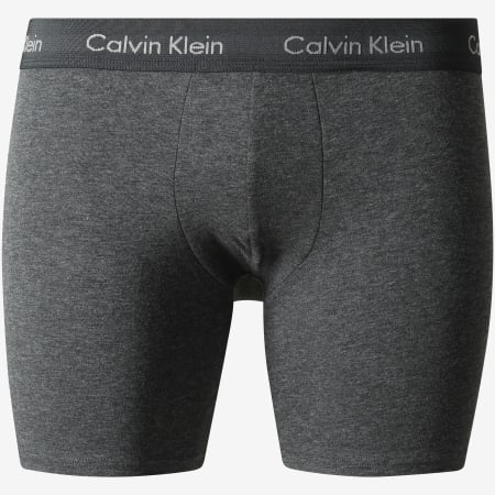 Calvin Klein - Lot De 3 Boxers Cotton Stretch NB1170A Gris Anthracite Chiné Rouge Bleu Marine