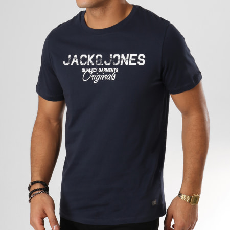 Jack And Jones - Tee Shirt Bosta Bleu Marine