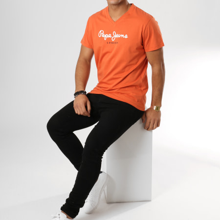 Pepe Jeans - Tee Shirt Eggo V Orange