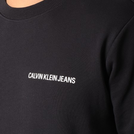 Calvin Klein - Sweat Crewneck Institutional Back Logo 0343 Noir Blanc