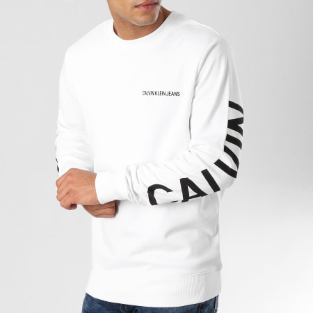 Calvin Klein - Sweat Crewneck Institutional Rubber Box 0334 Blanc
