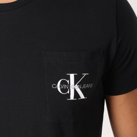 Calvin Klein - Tee Shirt Poche Monogram Pocket Slim 1023 Noir