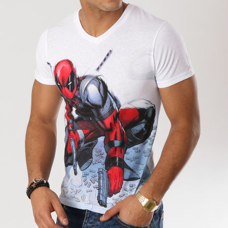 Deadpool - Tee Shirt Concentrated Attack Blanc