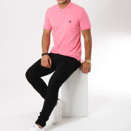 Selected - Polo Manches Courtes Haro Embroidery Rose