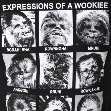 Star Wars - Tee Shirt Expression Of Wookie Noir