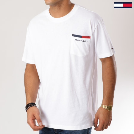 Tommy Hilfiger - Tee Shirt Poche Back Stripe 5560 Blanc