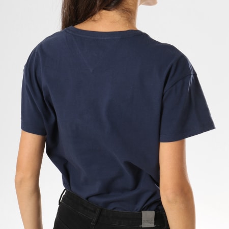 Tommy Hilfiger - Tee Shirt Femme Box Logo Bleu Marine