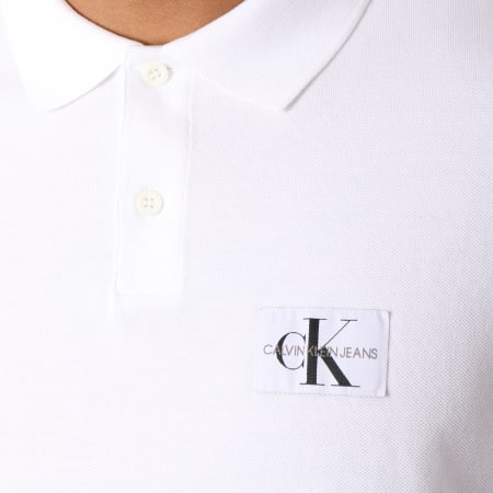 Calvin Klein - Polo Manches Courtes Monogram Logo 9467 Blanc 