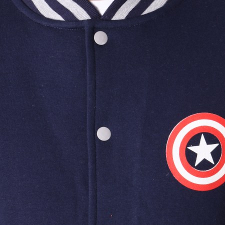 Captain America - Teddy Logo Bleu Marine Gris Chiné 