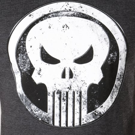 Marvel - Tee Shirt Logo Vintage Gris Anthracite Chiné