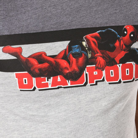 Deadpool - Tee Shirt Sleep Or Style Gris Chiné