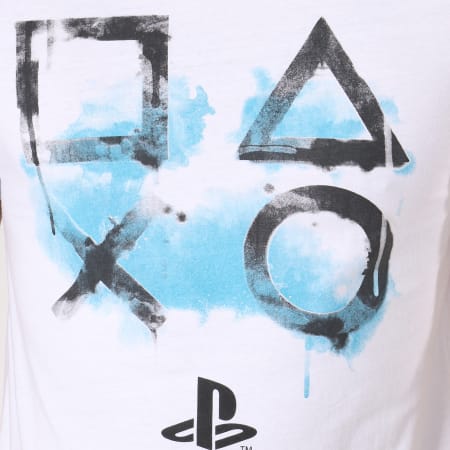Playstation - Tee Shirt Painting Logo Blanc
