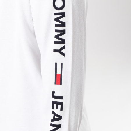 Tommy Hilfiger - Tee Shirt Manches Longues Logo 5546 Blanc Noir