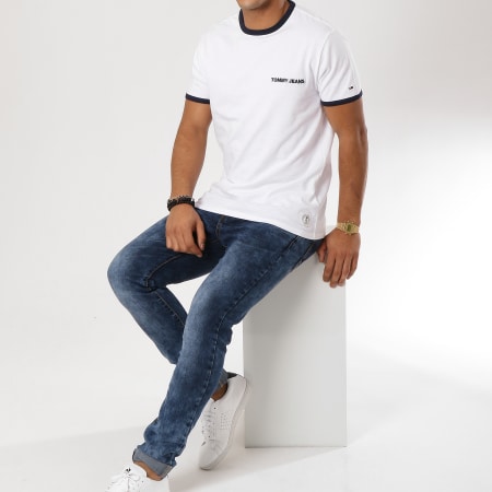 Tommy Hilfiger - Tee Shirt Tommy Ringer 5526 Blanc