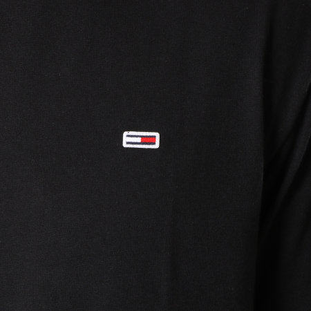 Tommy Hilfiger - Tee Shirt Manches Longues Logo 5546 Noir Blanc