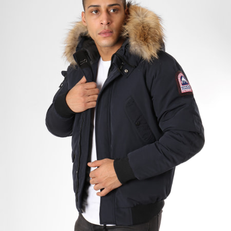 Helvetica Blouson Fourrure Poche Bomber Anchorage Bleu Marine LaBoutiqueOfficielle