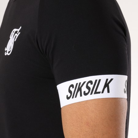SikSilk - Tee Shirt Oversize Tech 14081 Noir Blanc