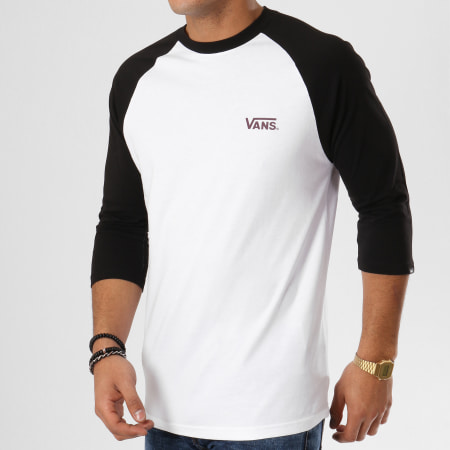 Vans - Tee Shirt Manches 3 4 Puff Raglan A3HX3Y281 Blanc Noir