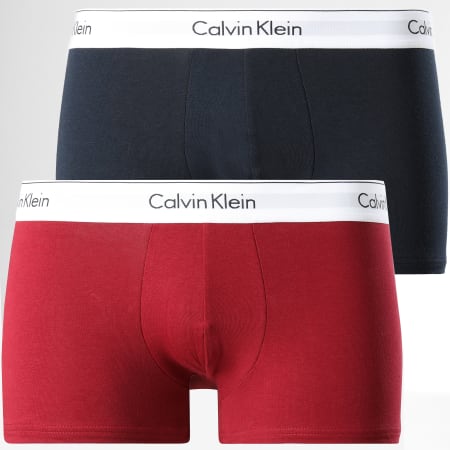 Calvin Klein - Lot De 2 Boxers Modern Cotton NB1086A Bleu Marine Bordeaux