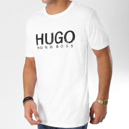 HUGO - Tee Shirt Dolive 50387414 Blanc Noir