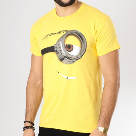 Les Minions - Tee Shirt One Eye Goggle Face Jaune