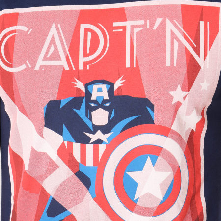 Captain America - Tee Shirt Captain America Bleu Marine