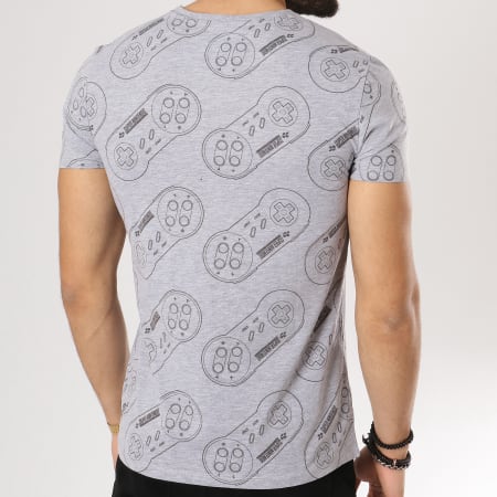 Playstation - Tee Shirt All Over SNES Controller Gris Chiné