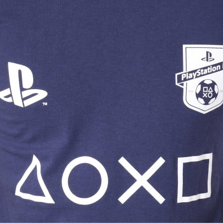 Playstation - Tee Shirt Ringer Logo Club Bleu Marine