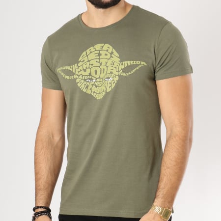 Star Wars - Tee Shirt Yoda Word Play Vert Kaki