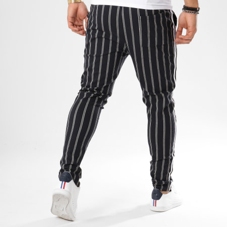Uniplay - Pantalon Rayé Avec Bandes T3293 Noir Blanc