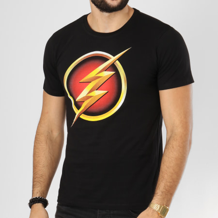DC Comics - Tee Shirt Flash Logo 3D Noir