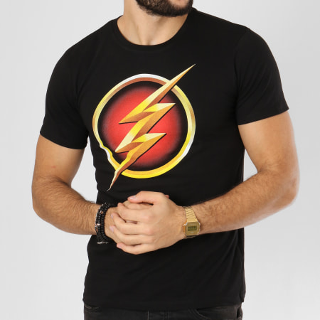 DC Comics - Tee Shirt Flash Logo 3D Noir