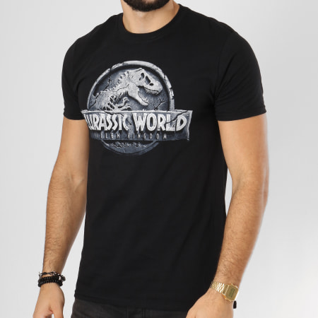 Jurassic Park - Tee Shirt Cracked Logo Noir