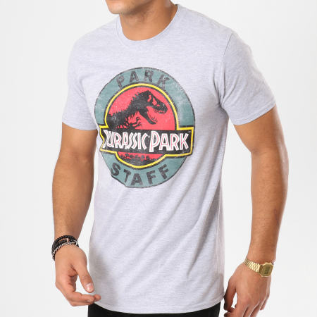 Jurassic Park - Tee Shirt Park Staff Gris Chiné